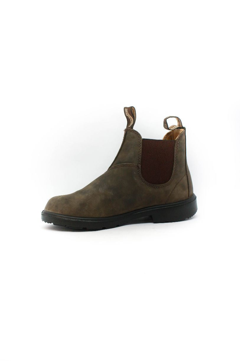 Bottillons en cuir brun rustique Chelsea pour enfant et junior - Bluntstone