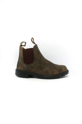 Bottillons en cuir brun rustique Chelsea pour enfant et junior - Bluntstone